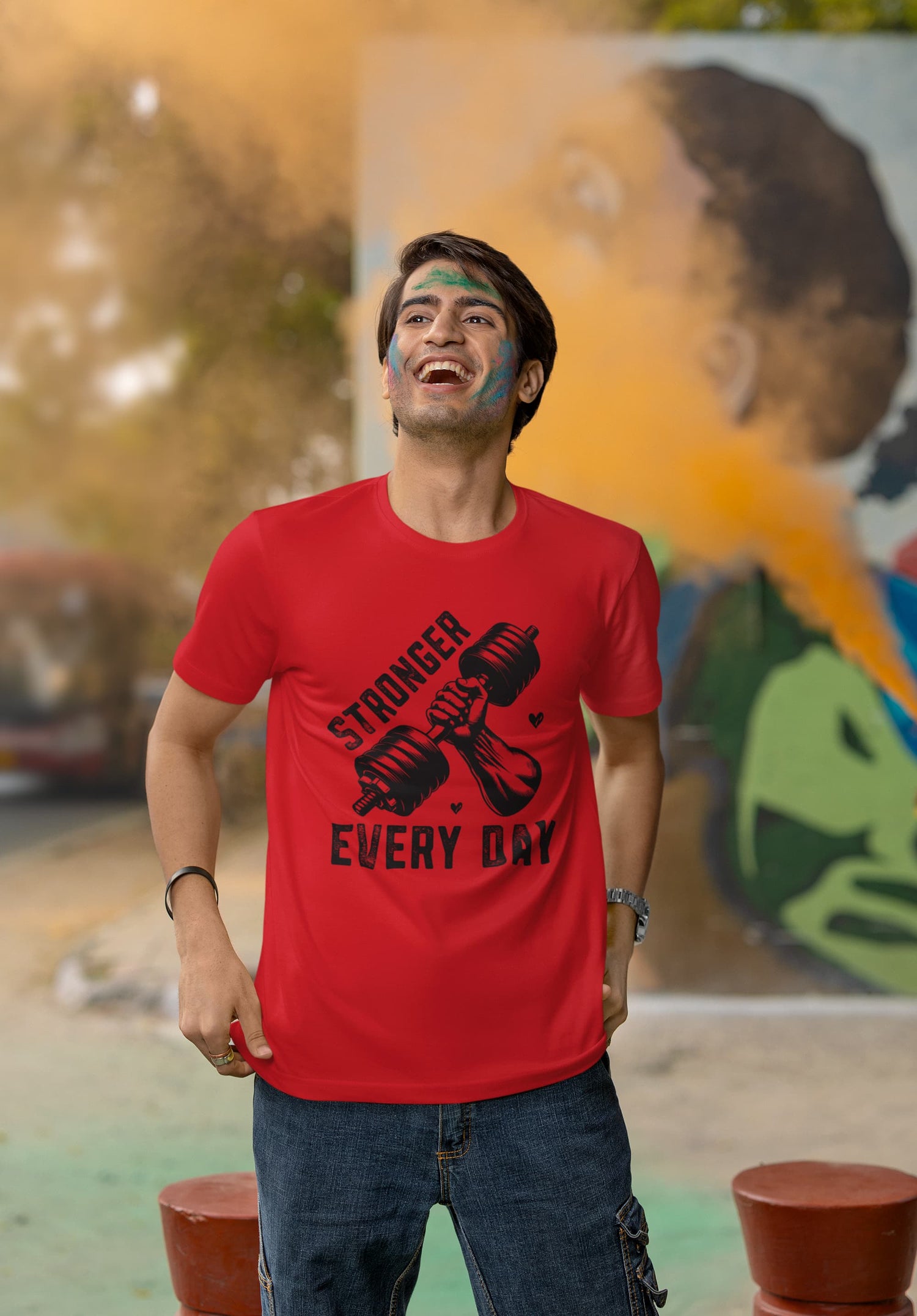 MENS RED ROUNDNECK T-SHIRT