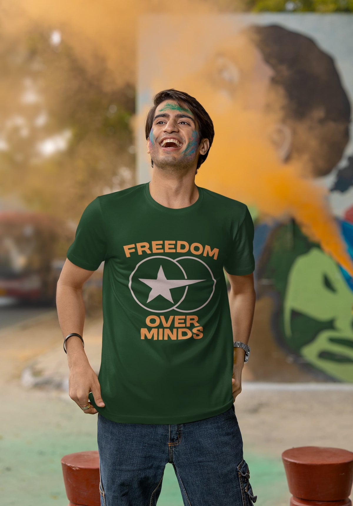 MENS OLIVE GREEN ROUNDNECK T-SHIRT