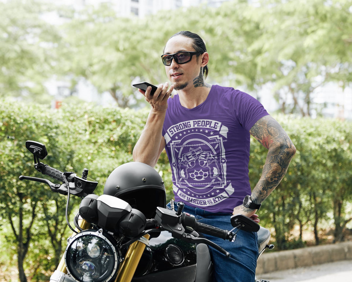 Men's Purple Round Neck T-shirts