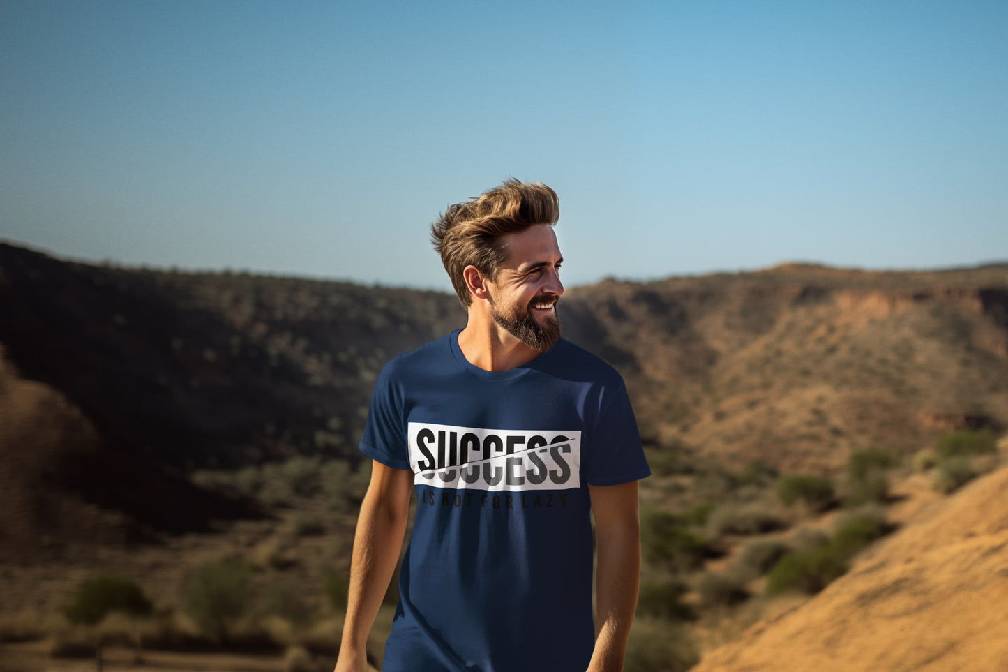 Men's Navy Blue Round Neck T-shirts