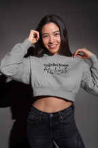 WOMENS MELANGE GREY CROP HOODIES