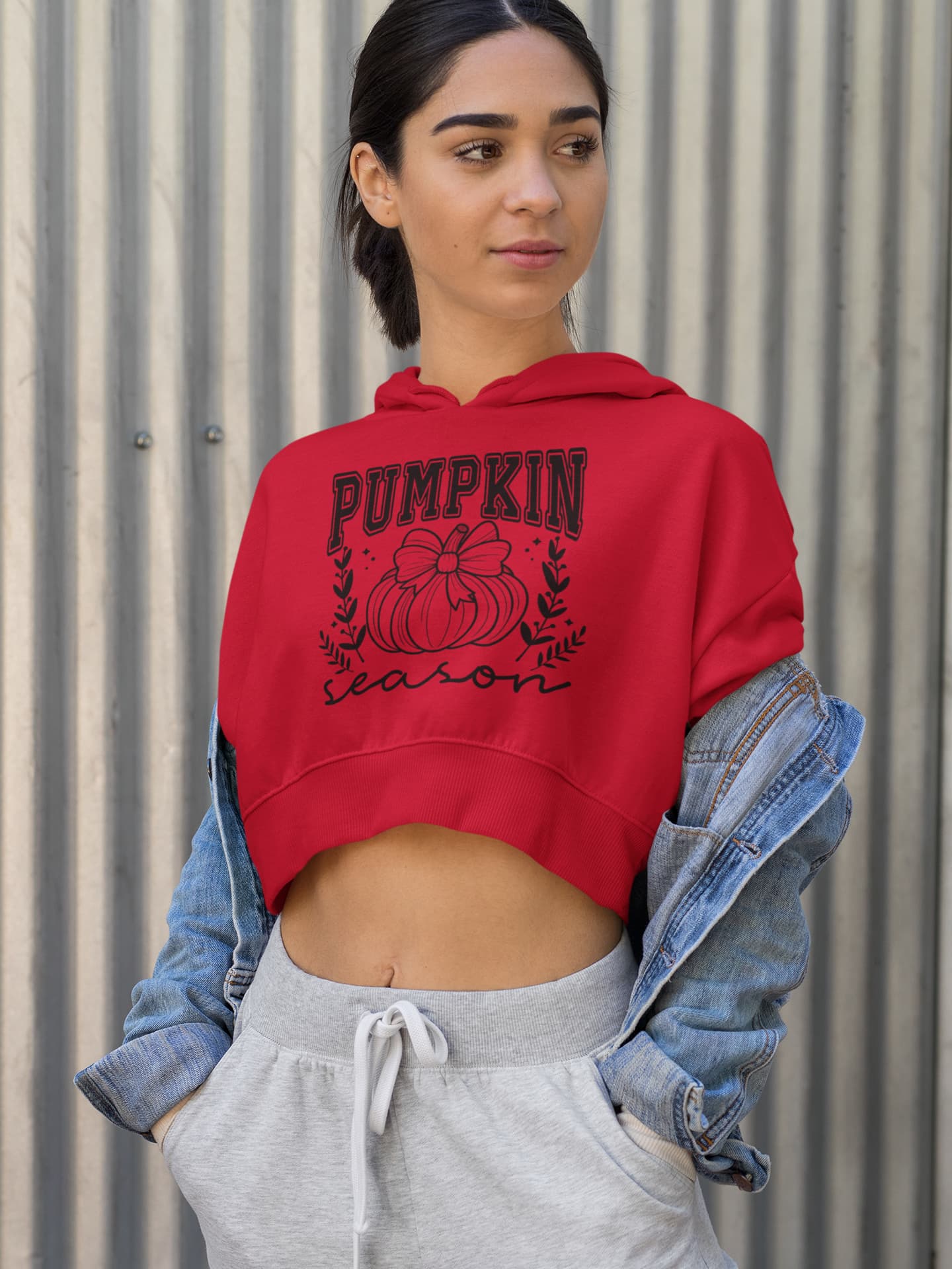 Women's Red Crop Hoodies