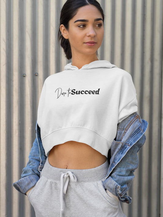 WOMENS WHITE CROP HOODIES