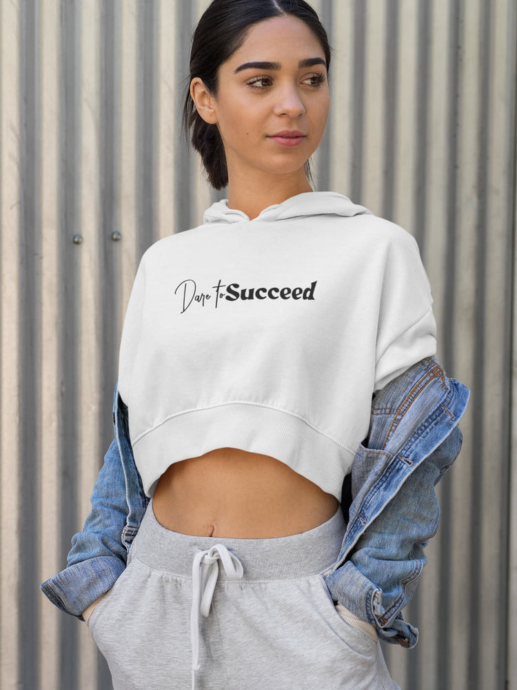 WOMENS WHITE CROP HOODIES