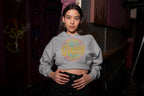 Women's Melange Grey Crop Hoodies