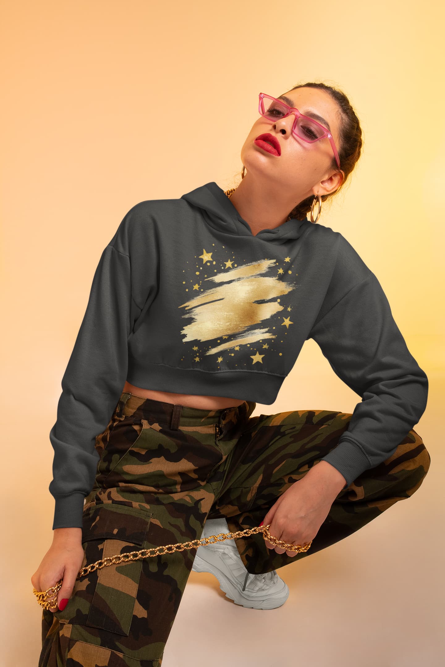 Women's Black Crop Hoodies