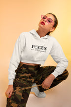 WOMENS WHITE CROP HOODIES