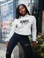 WOMENS WHITE CROP HOODIES