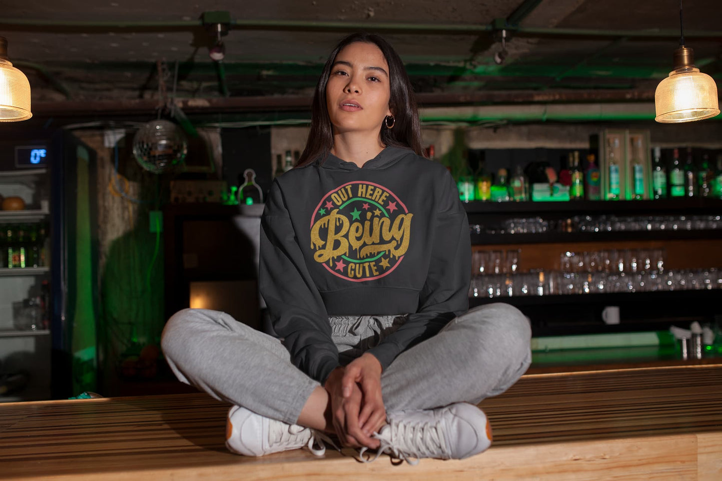 Women's Black Crop Hoodies