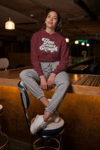 Women's Maroon Crop Hoodies