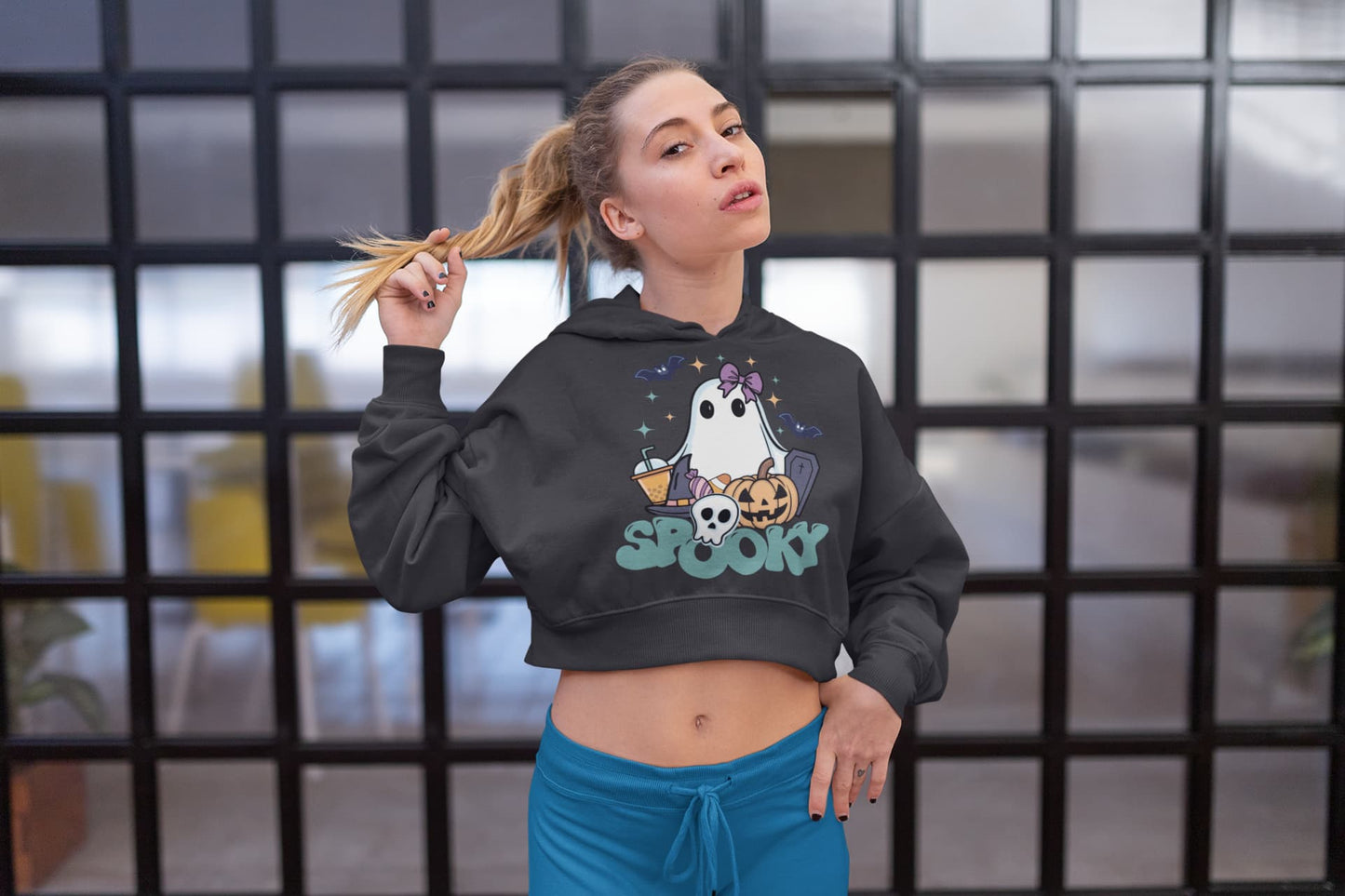 Women's Black Crop Hoodies