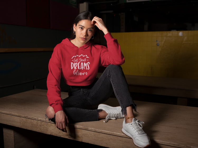 WOMENS RED CROP HOODIES