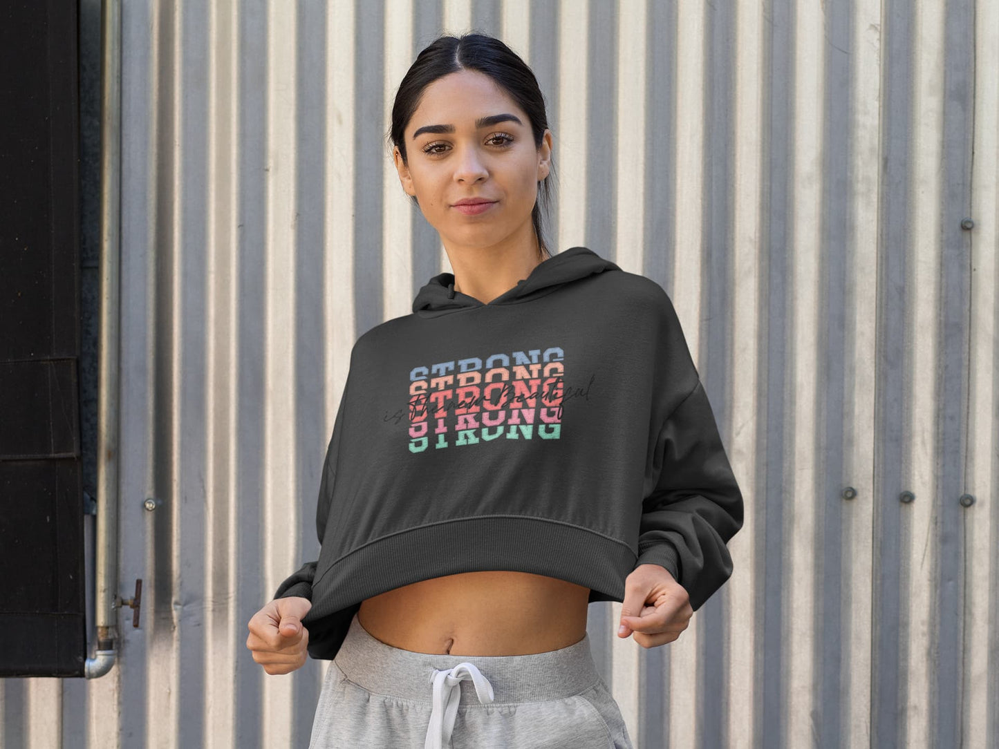 Women's Black Crop Hoodies