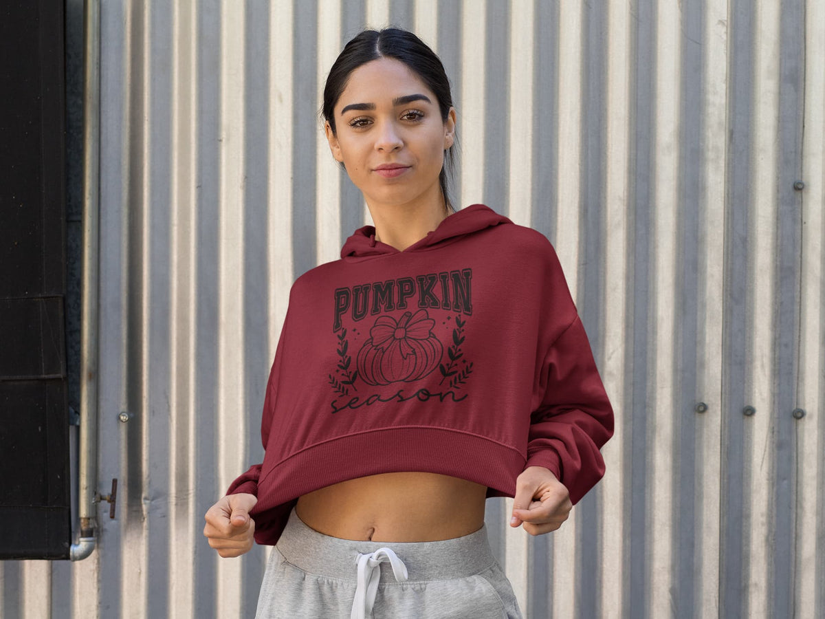 Karavirs® Platinum Maroon crop hoodie for women India