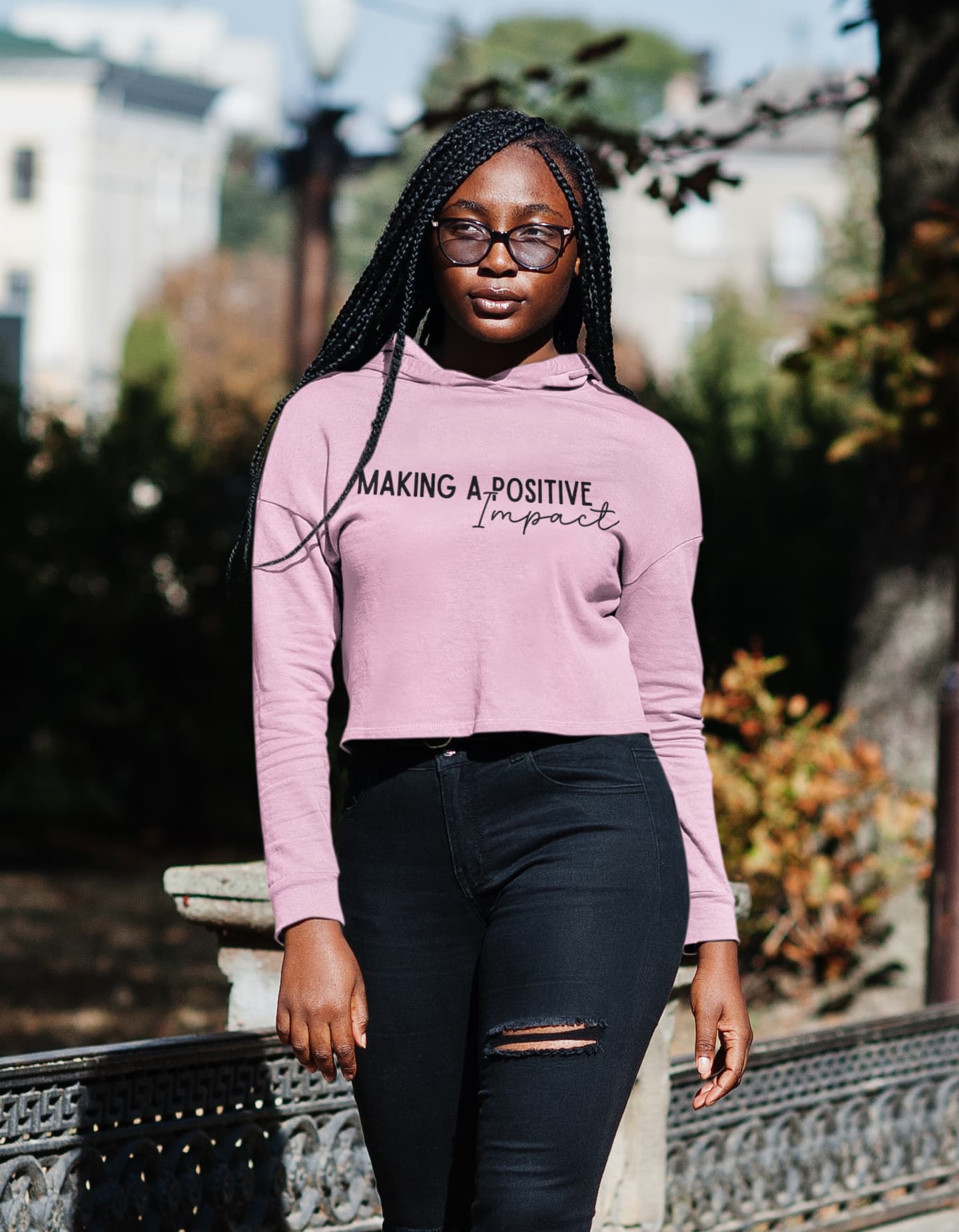 WOMENS LIGHT PINK CROP HOODIES 