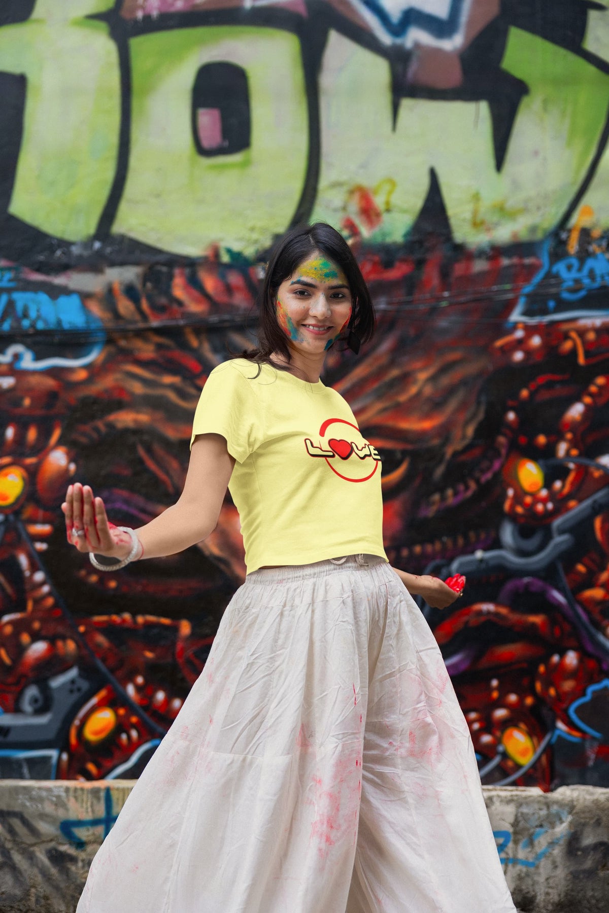 WOMENS BUTTER YELLOW CROP TOP