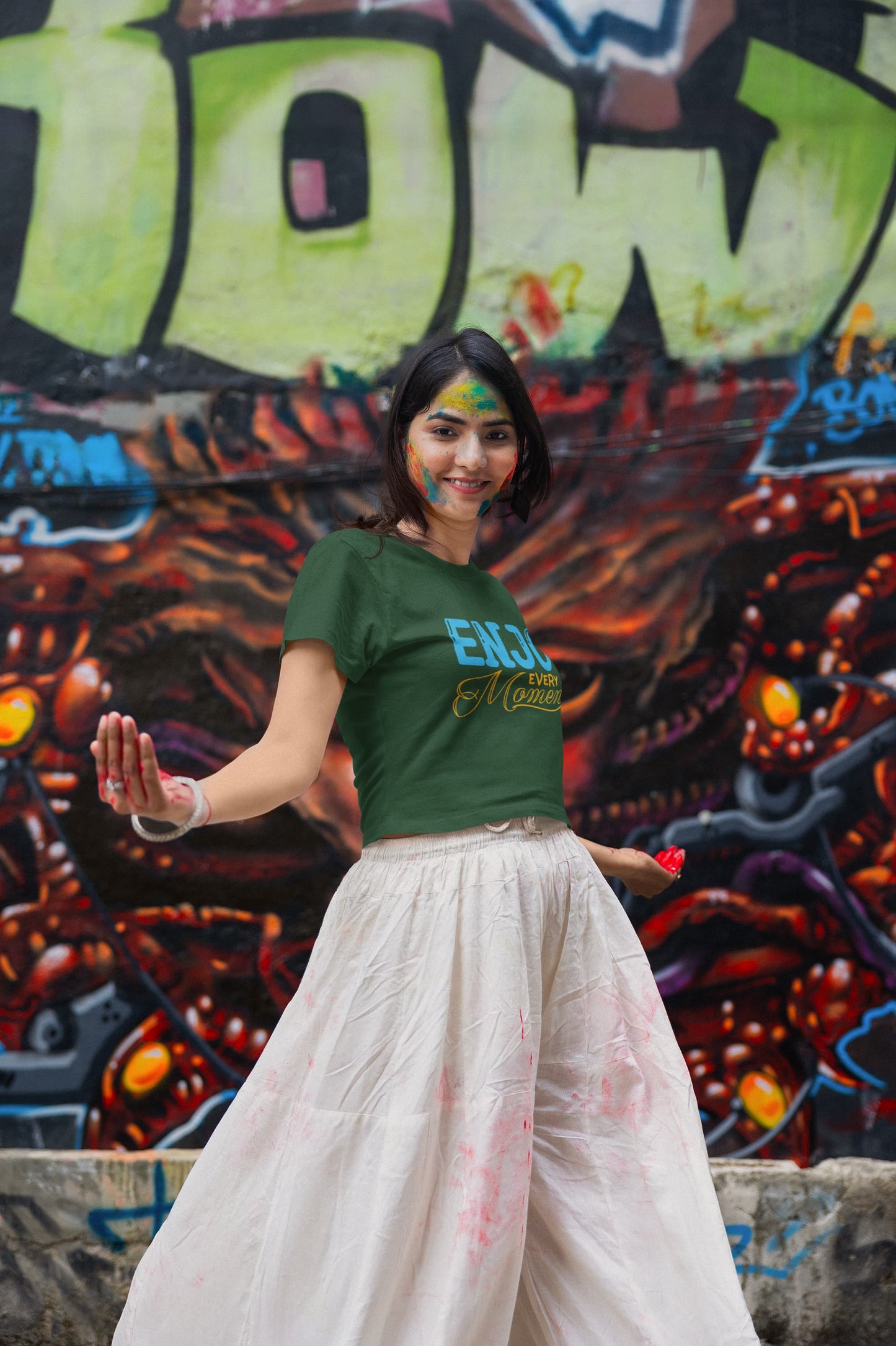 WOMENS OLIVE GREEN CROP TOP