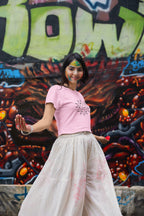 WOMENS LIGHT PINK CROP TOP