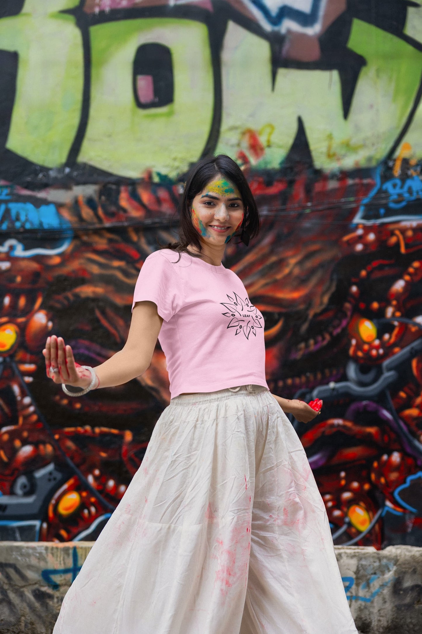 WOMENS LIGHT PINK CROP TOP