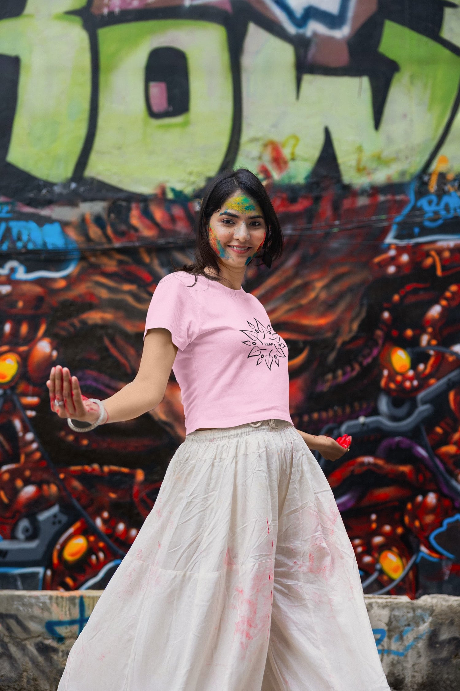 WOMENS LIGHT PINK CROP TOP