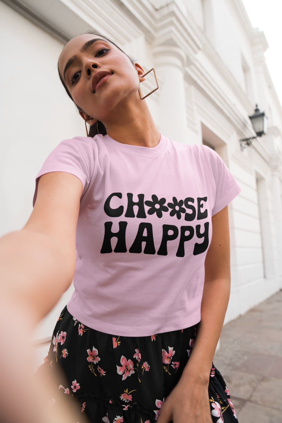Karavirs® Content Light Pink crop top for women India