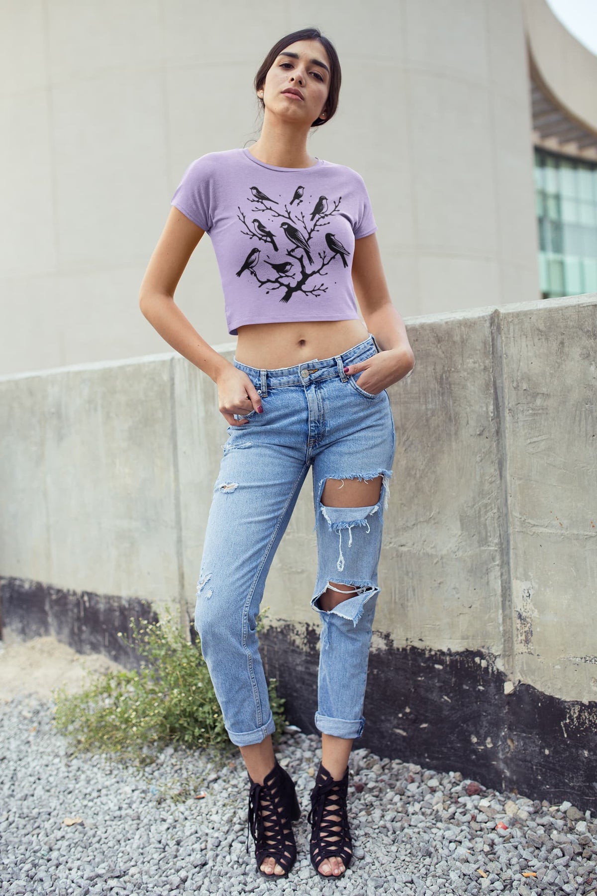 Women's Iris Lavender Crop Tops