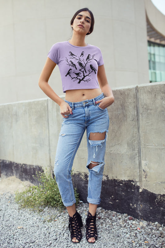 Women's Iris Lavender Crop Tops