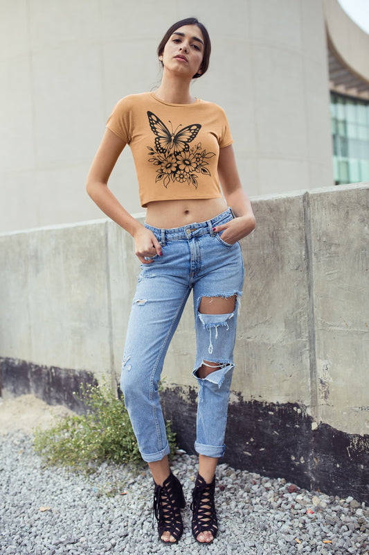 Women's Mustard Yellow Crop Tops