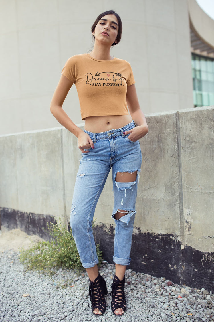WOMENS MUSTARD YELLOW CROP TOP
