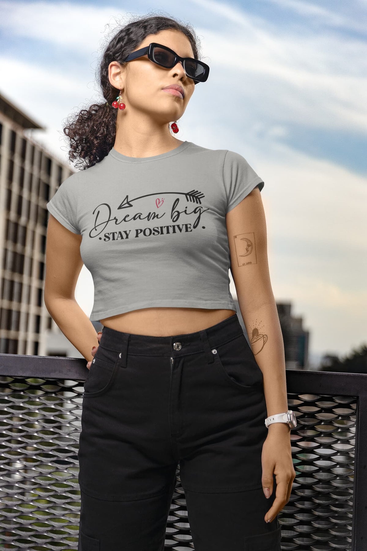 Karavirs® Bastion Melange Grey crop top for women India