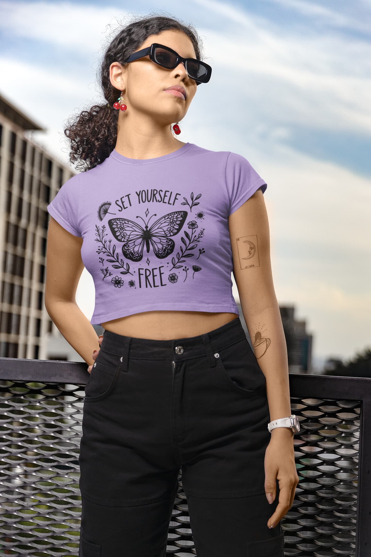 WOMENS IRIS LAVENDER CROP TOP