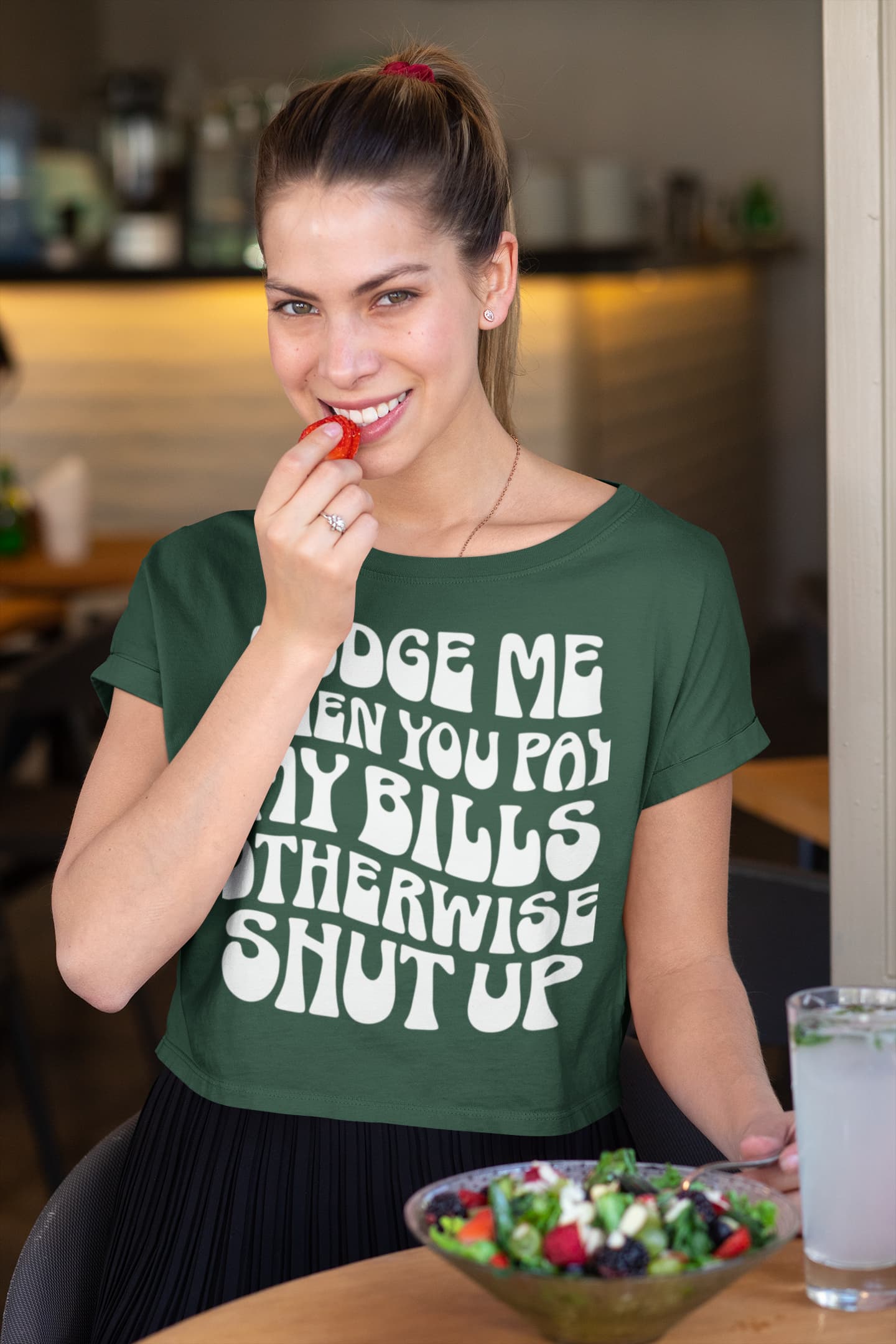 Women's Olive Green Crop Tops