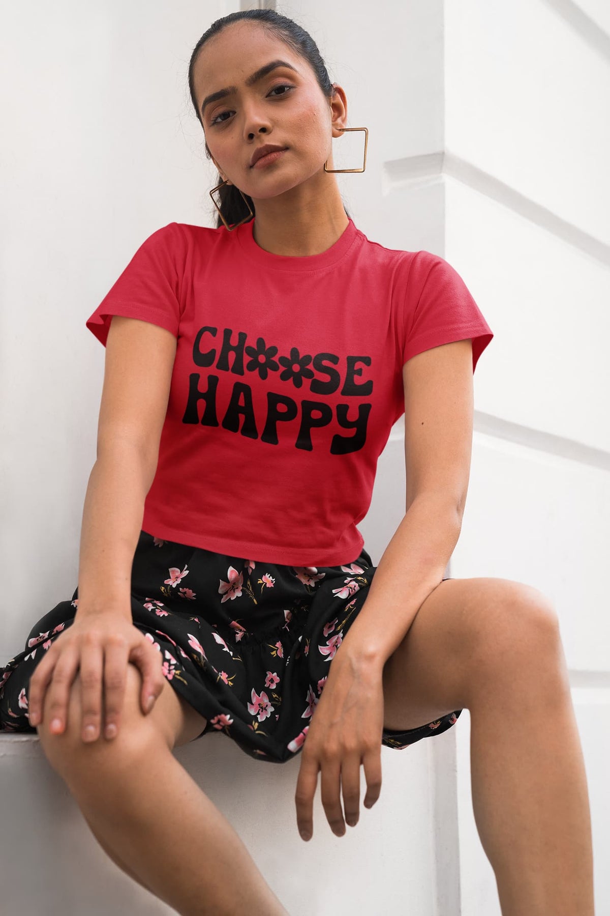 Karavirs® Content Red crop top for women India