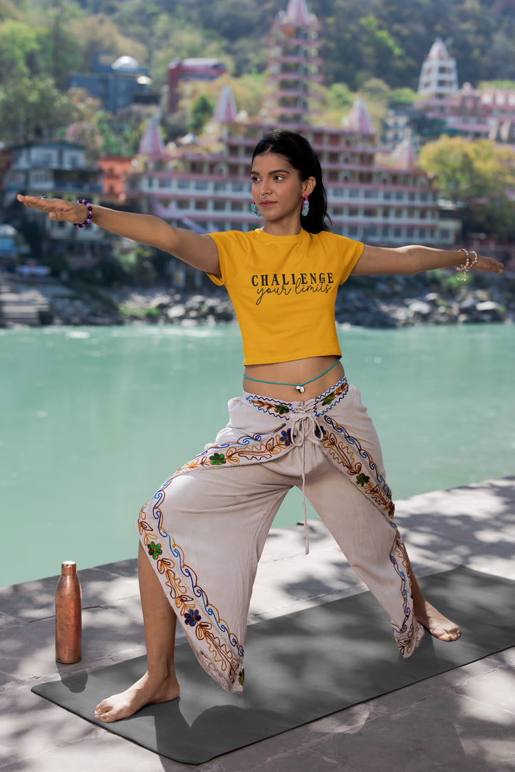 WOMENS GOLDEN YELLOW CROP TOP