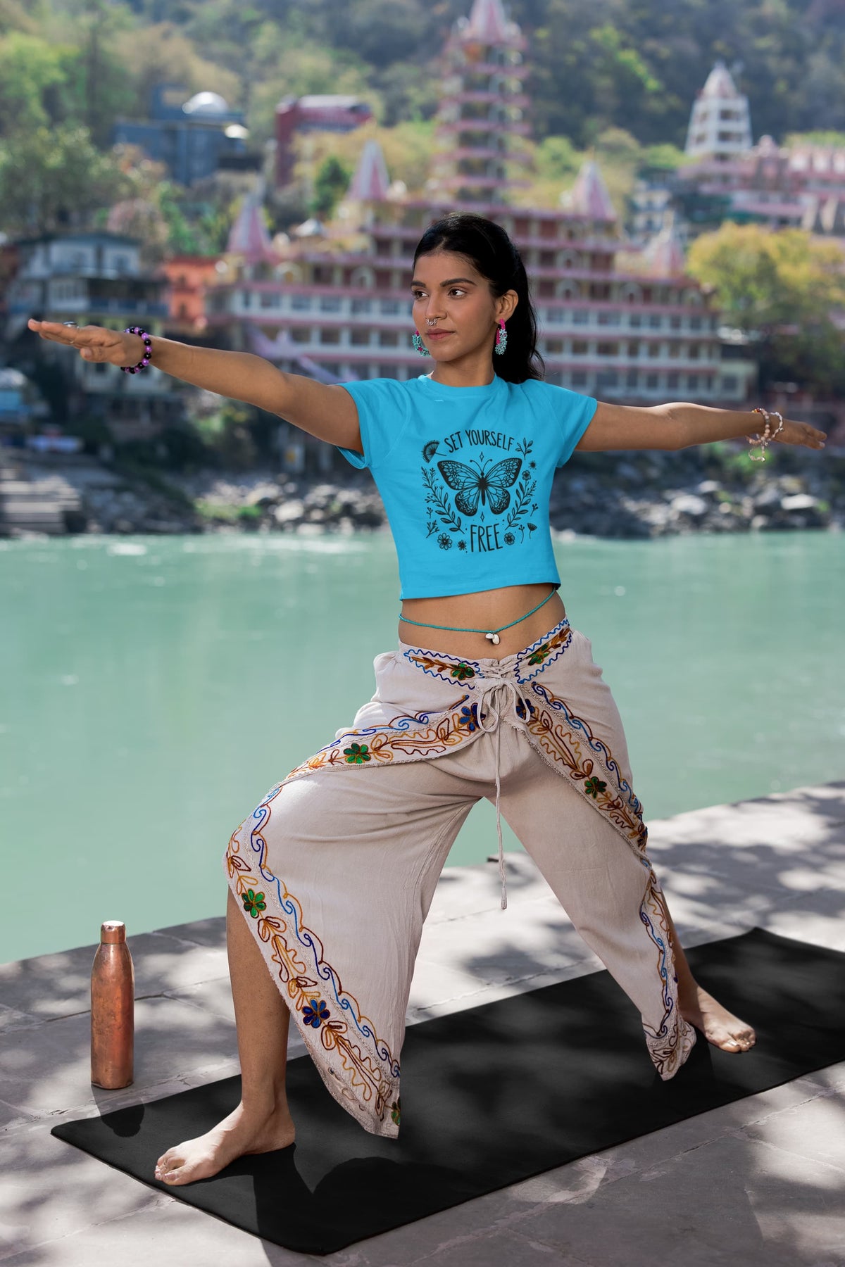 Karavirs® Willow Sky Blue crop top for women India