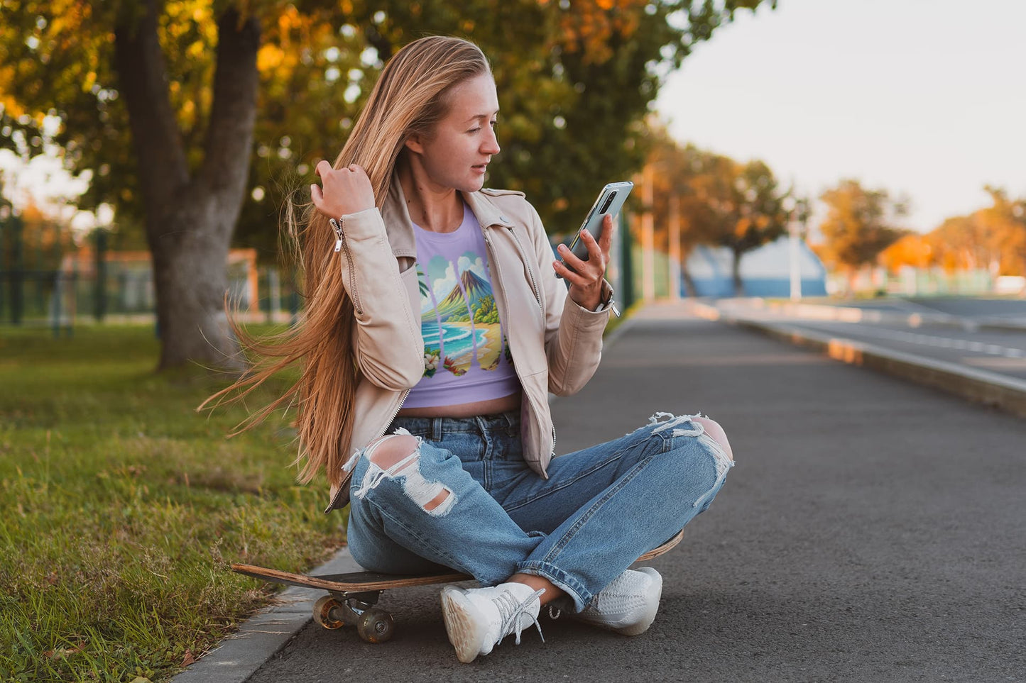 Women's Iris Lavender Crop Tops