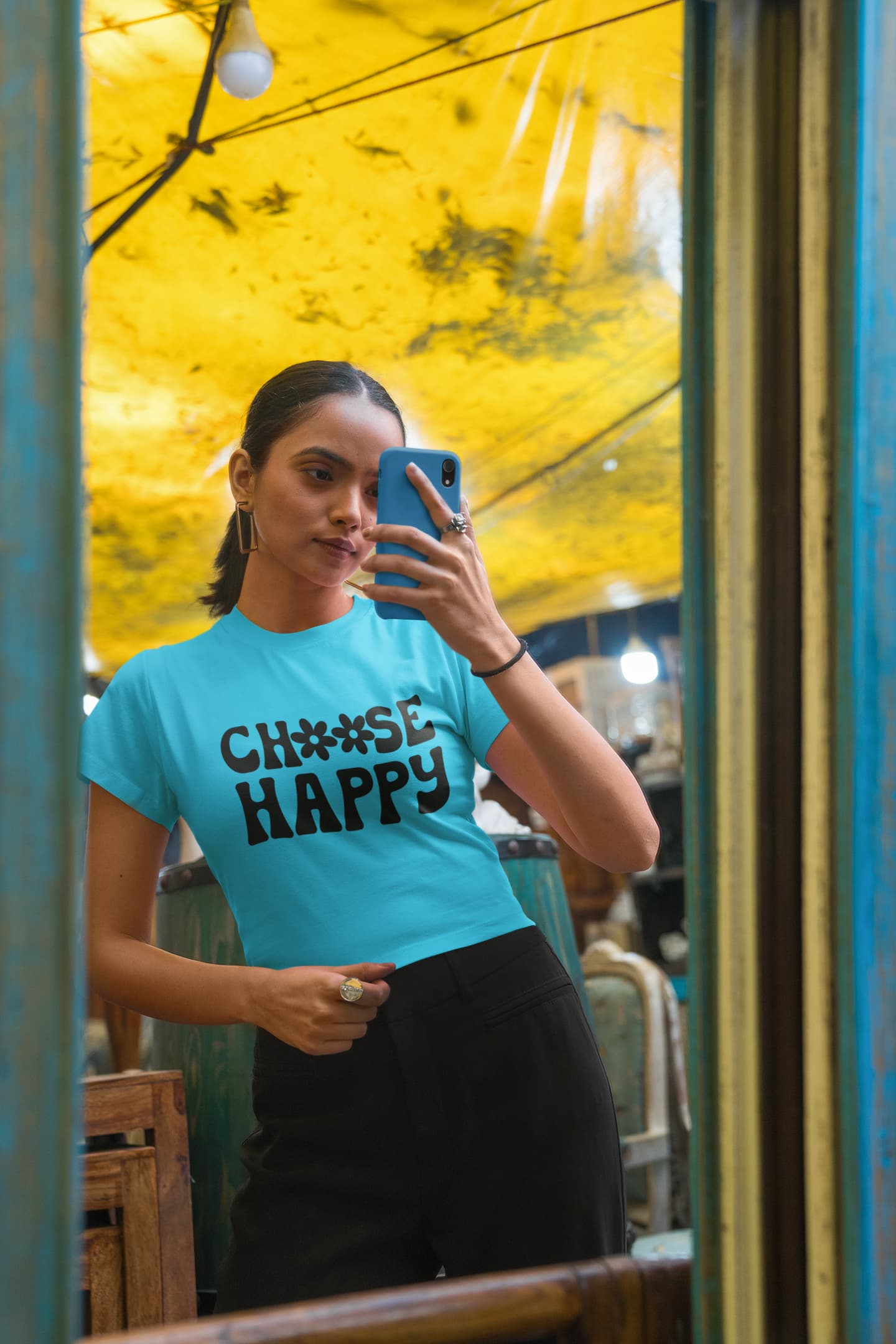WOMENS SKY BLUE CROP TOP