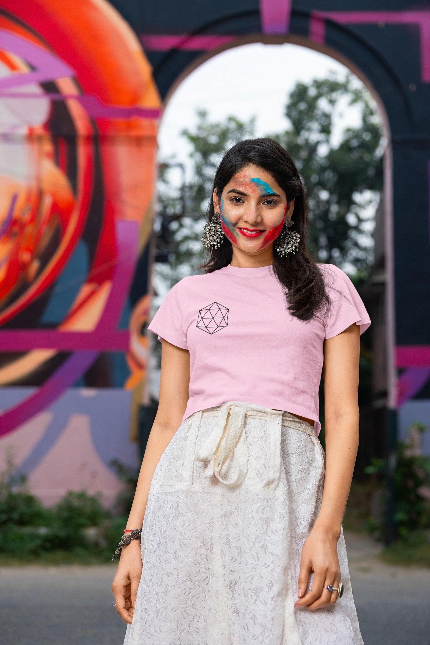 WOMENS LIGHT PINK CROP TOP