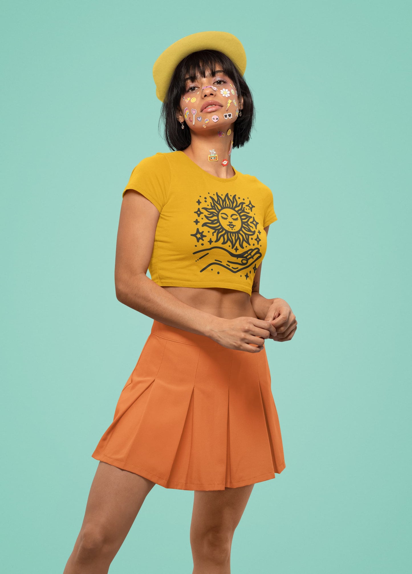 Women's Golden Yellow Crop Tops