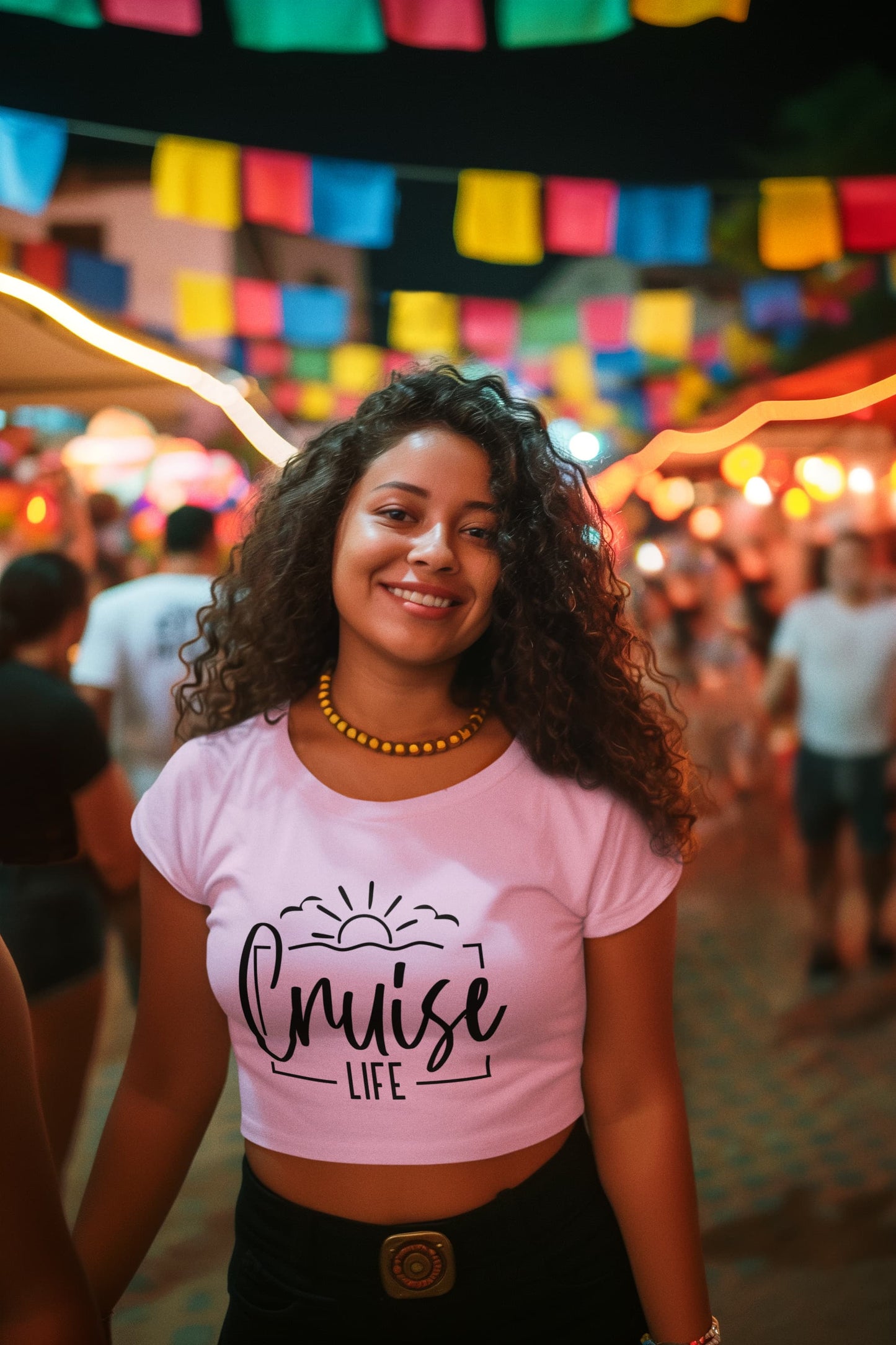 Women's Light Pink Crop Tops