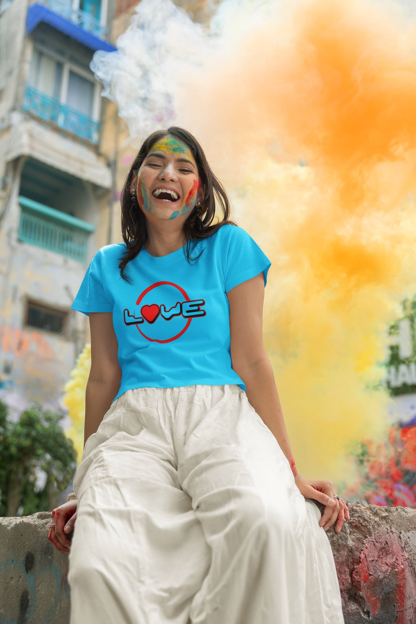 WOMENS SKY BLUE CROP TOP