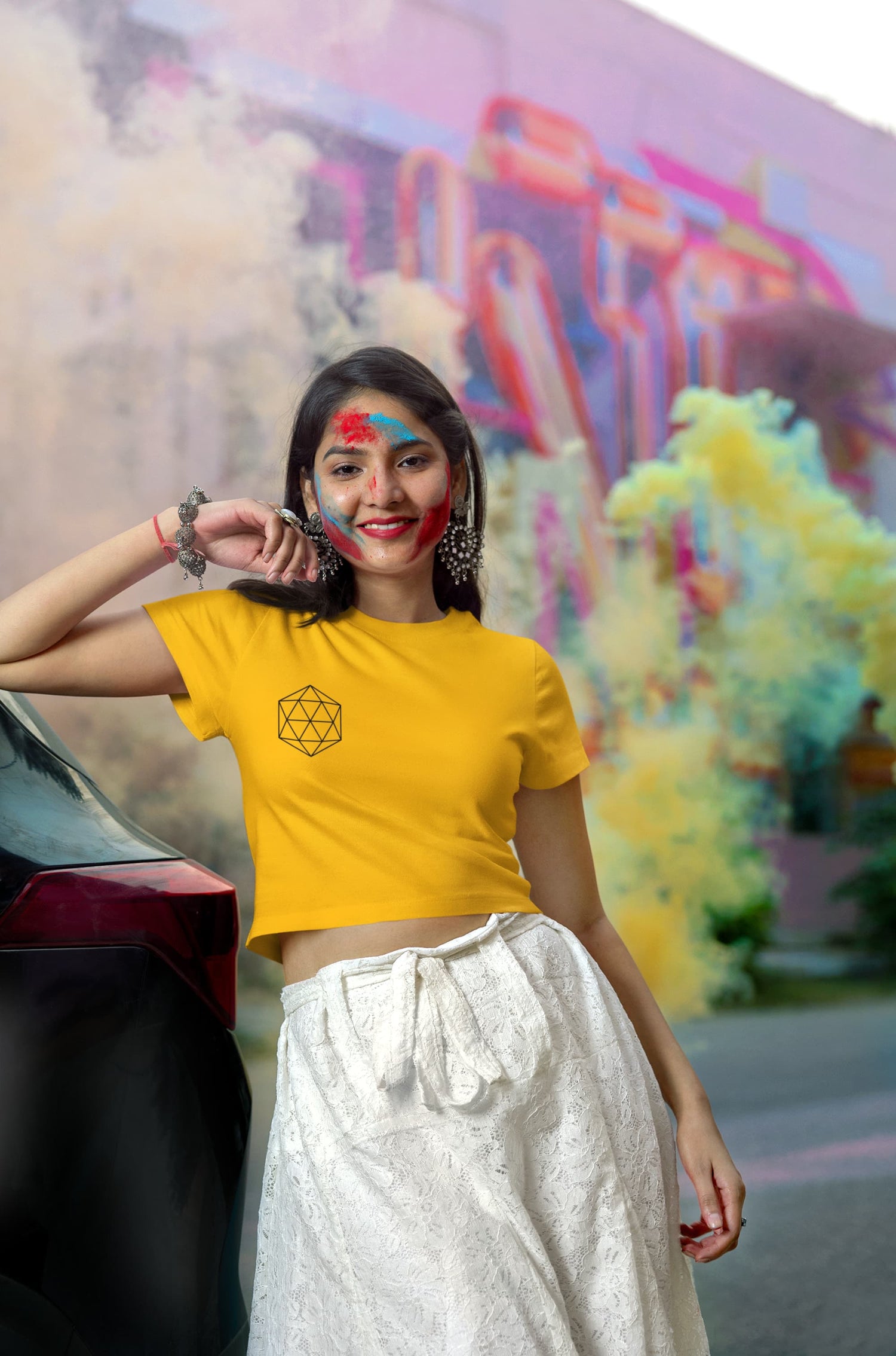 WOMENS GOLDEN YELLOW CROP TOP