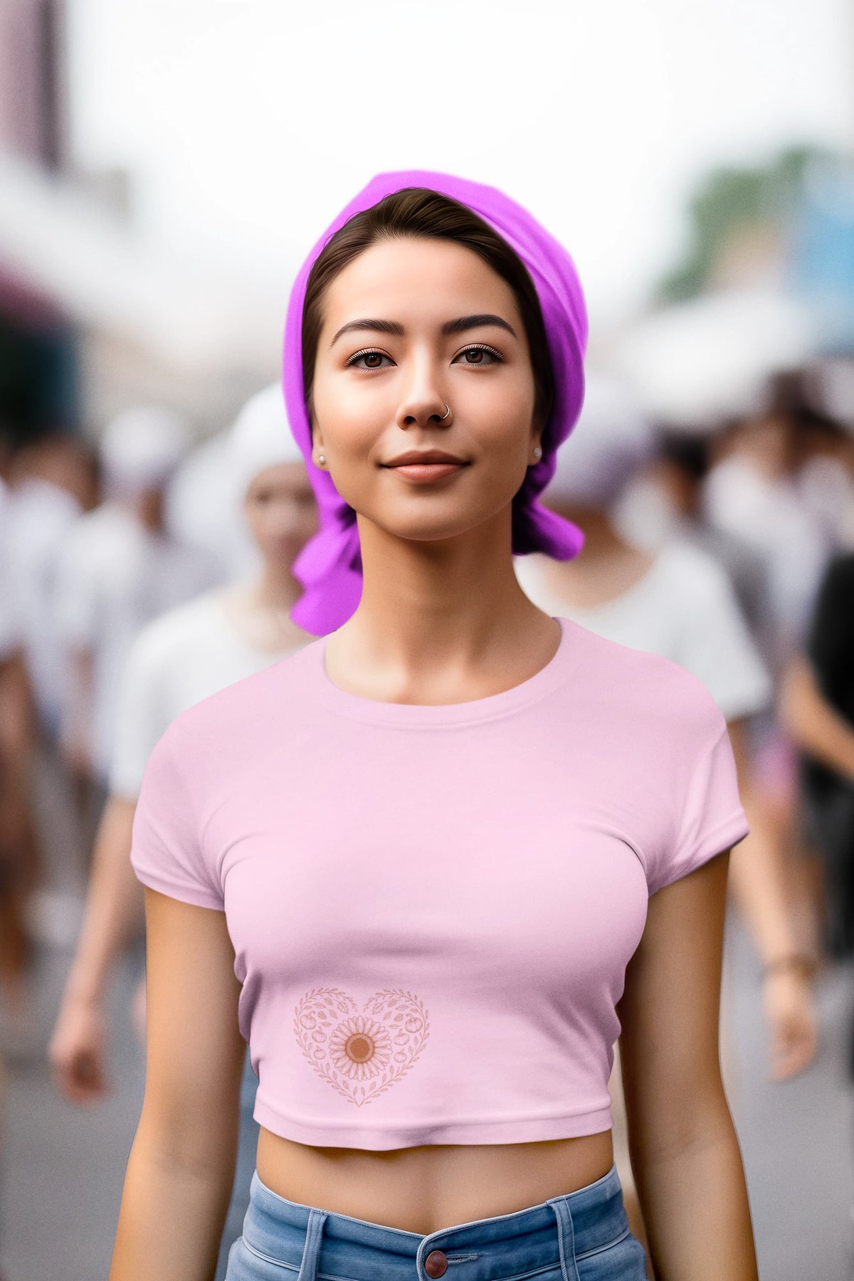 Women's Light Pink Crop Tops