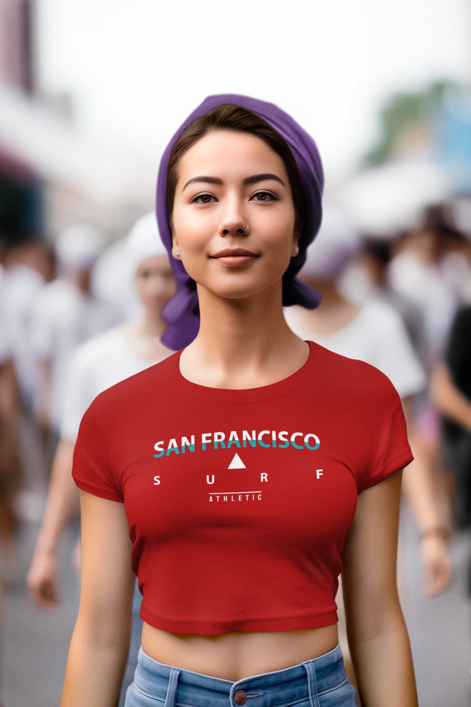 Person wearing a red &