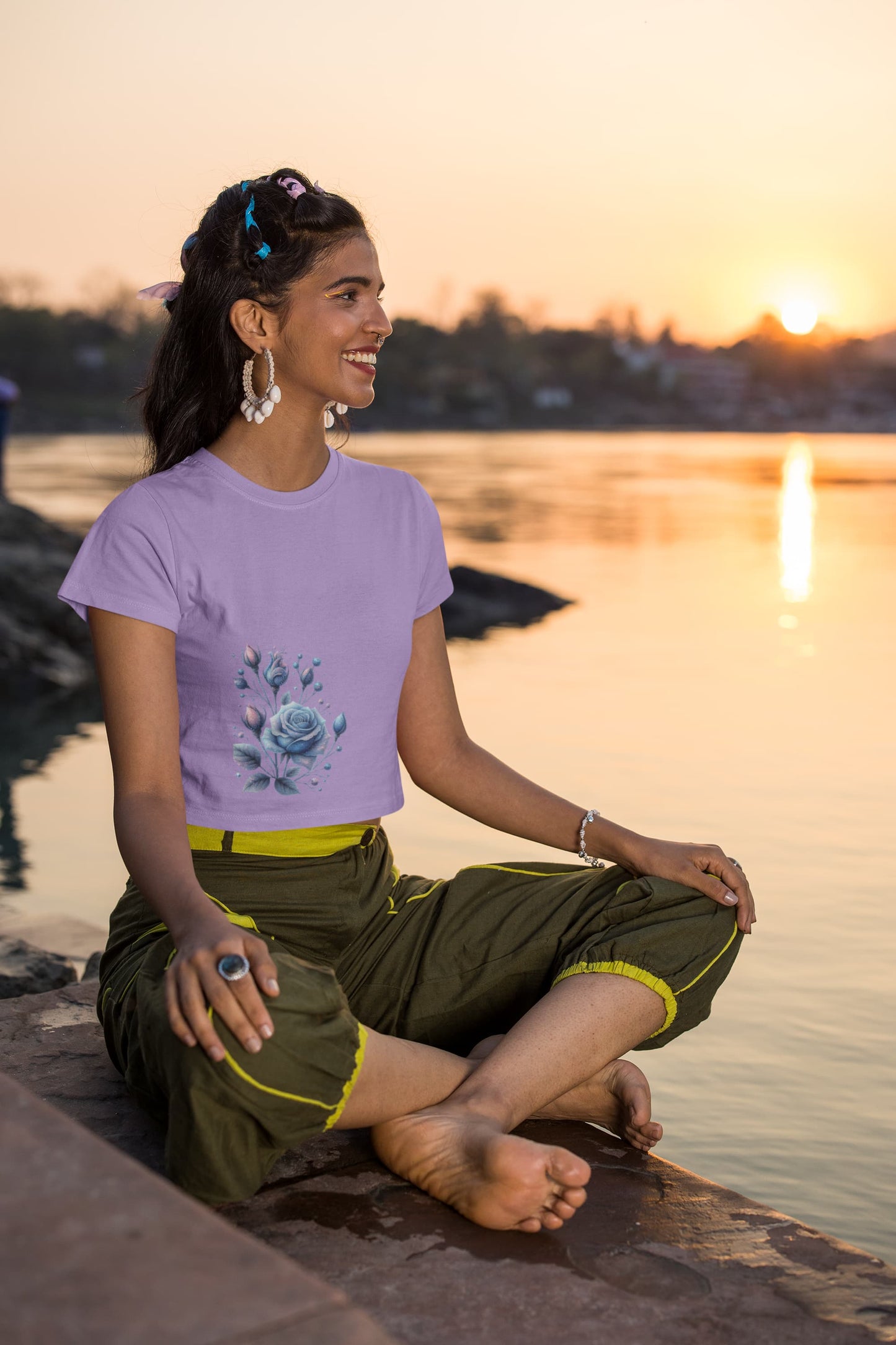 Women's Iris Lavender Crop Tops