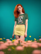 Women's Olive Green Crop Tops