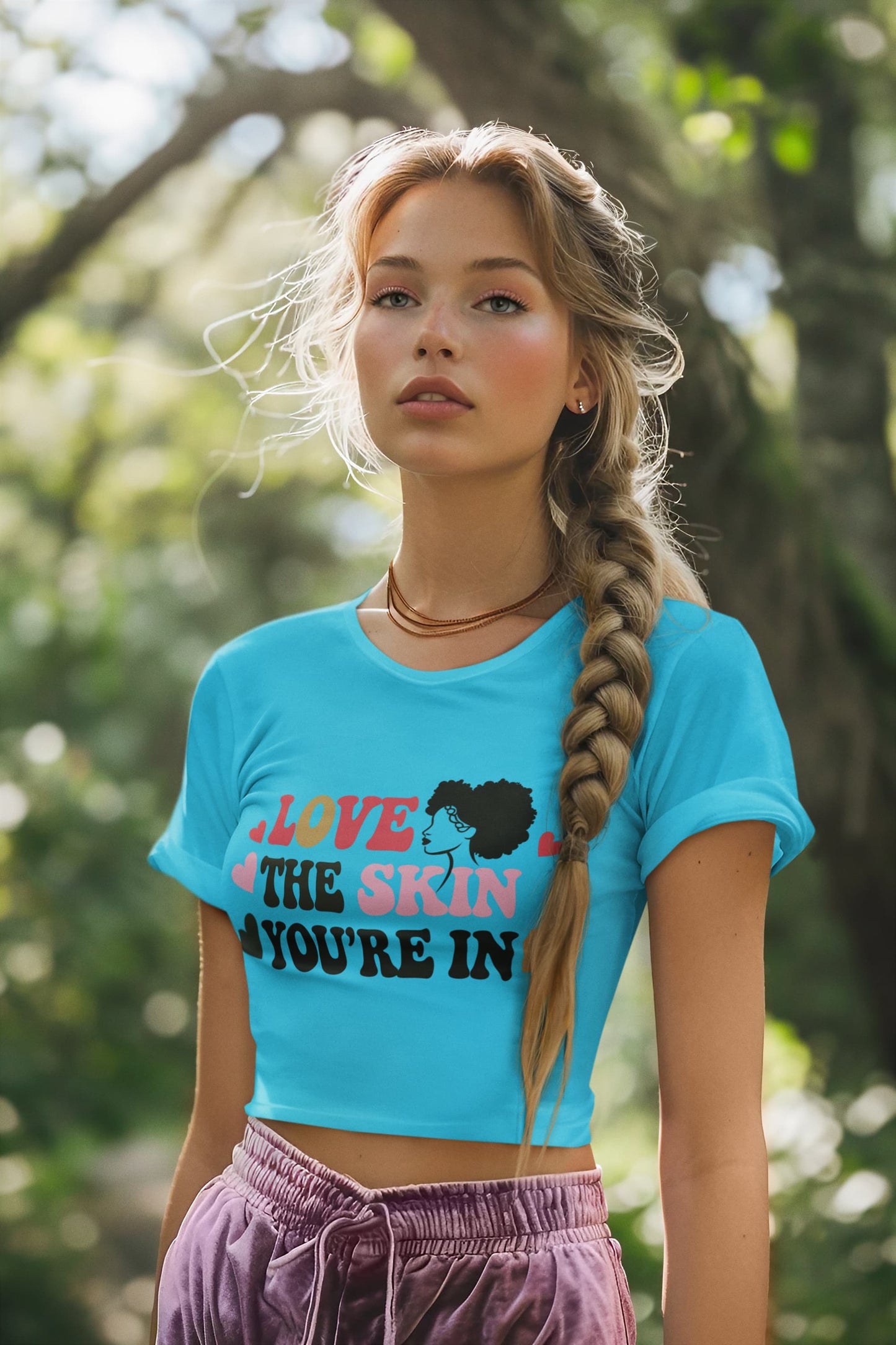 Women's Sky Blue Crop Tops