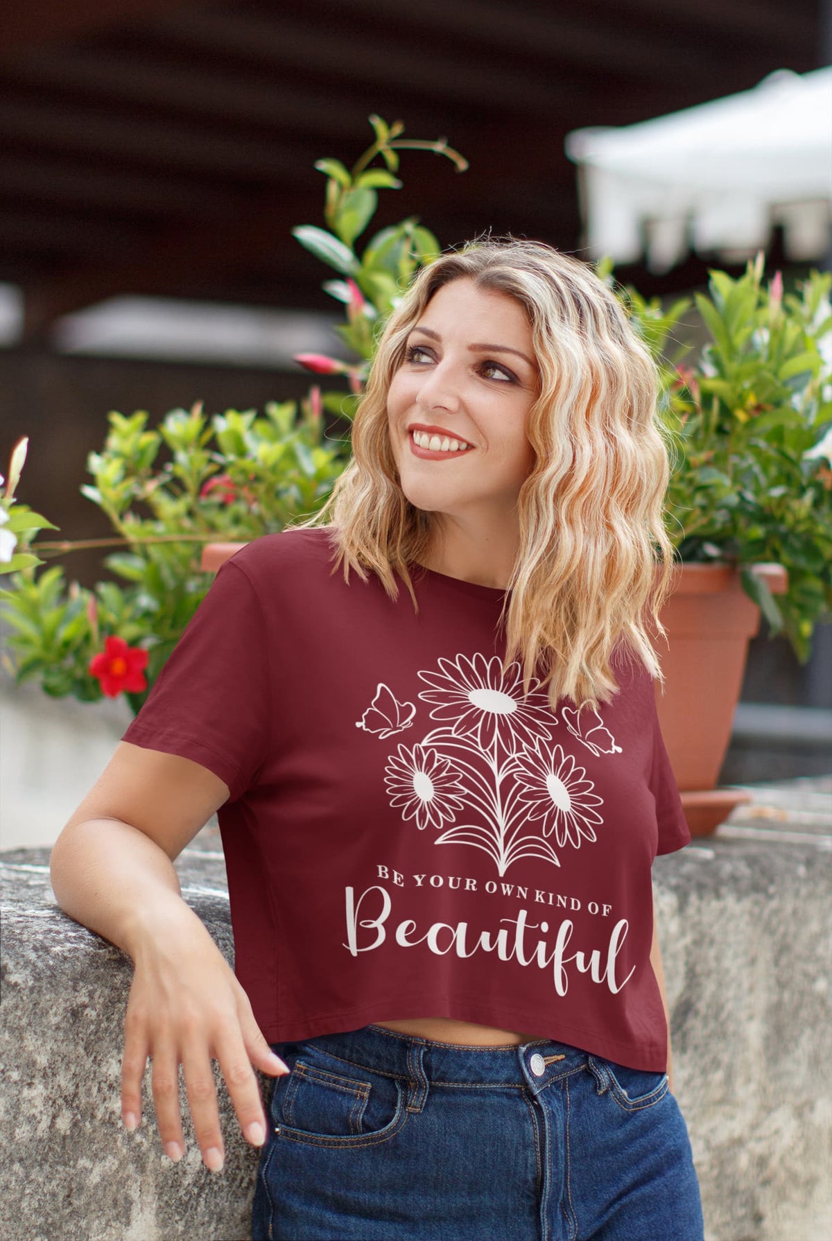 Women's Maroon Crop Top