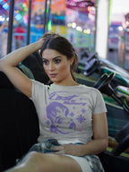Women's Melange Grey Crop Tops