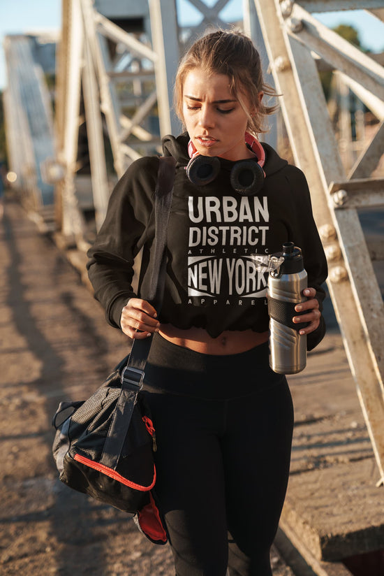 Woman in black athletic wear with &